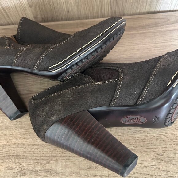 Sofft Womens Simola Boot Brown Suede Chelsea Bootie Shootie Heel SZ8 Comfort - Picture 11 of 11